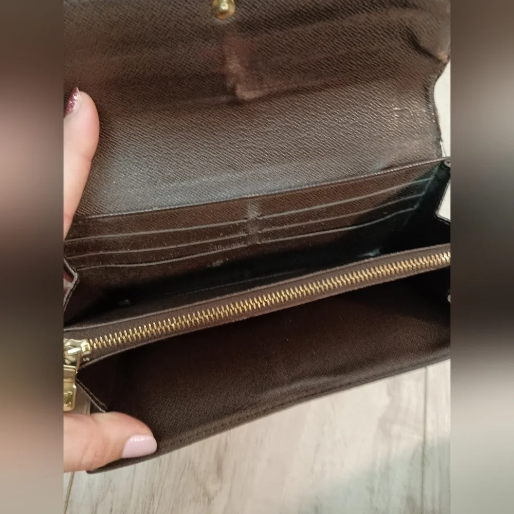 Louis Vuitton Brown Damier Ebene Checkered Wallet